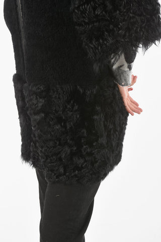 Cappotto in Vera Pelliccia Full zip con Maniche 3/4 