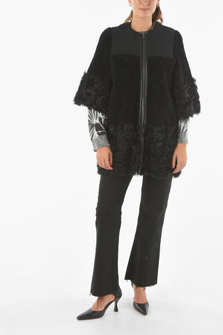 Cappotto in Vera Pelliccia Full zip con Maniche 3/4 