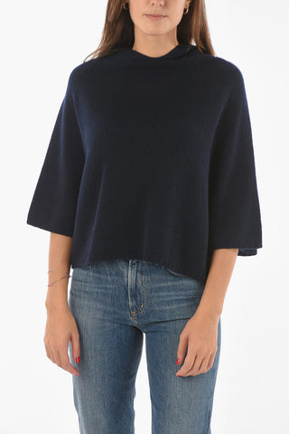 Batwing-Sleeved Hooded Cashmere Sweater