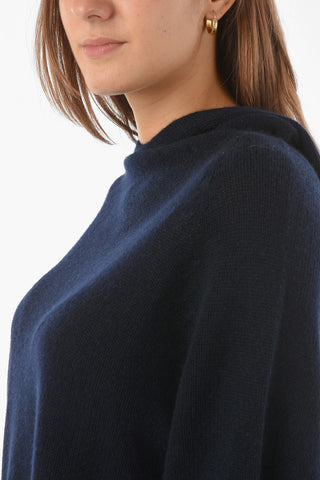 Batwing-Sleeved Hooded Cashmere Sweater