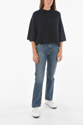 Batwing-Sleeved Hooded Cashmere Sweater