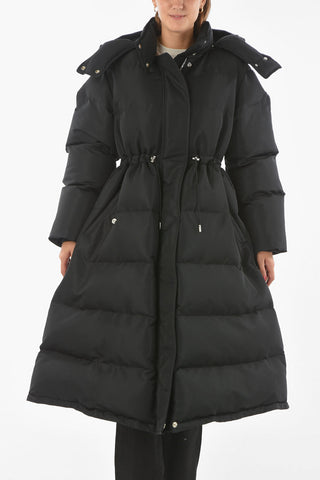 Padded EXPLODED Maxi Puffer with Embroidered Lettering Logo