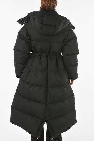 Padded EXPLODED Maxi Puffer with Embroidered Lettering Logo
