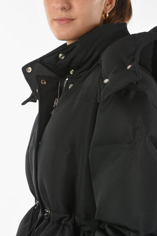 Padded EXPLODED Maxi Puffer with Embroidered Lettering Logo