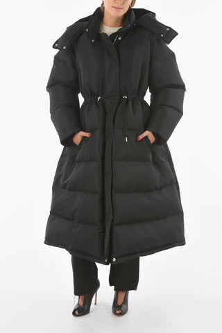 Padded EXPLODED Maxi Puffer with Embroidered Lettering Logo