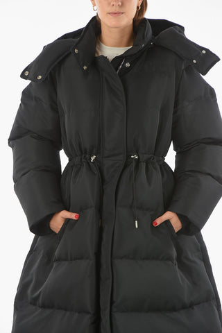 Padded EXPLODED Maxi Puffer with Embroidered Lettering Logo