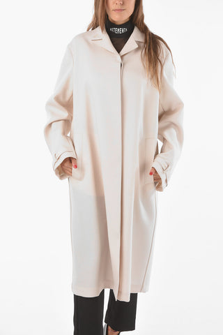 Wool Coat With Hidden Buttons
