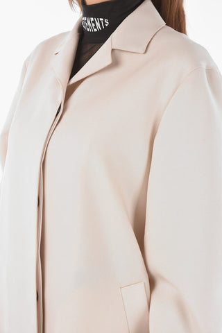 Wool Coat With Hidden Buttons