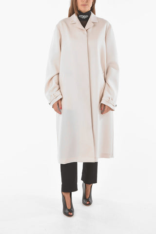 Wool Coat With Hidden Buttons
