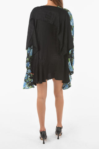 Viscose Satin PEONIES Wrap Dress with Floral Print
