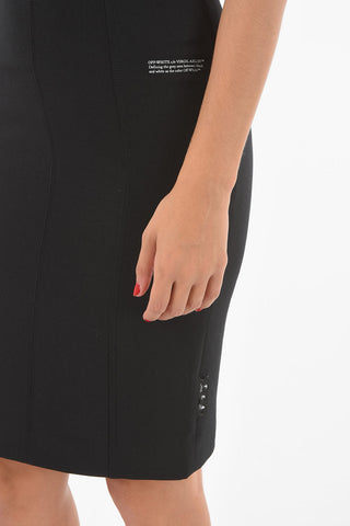 Tailored Pencil Midi Skirt with Lettering Logo