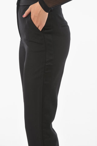 Hidden Fastening Wool Chino Pants