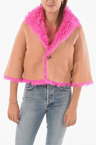 Real Fur Reversible Crop Jacket with Hidden Fastening