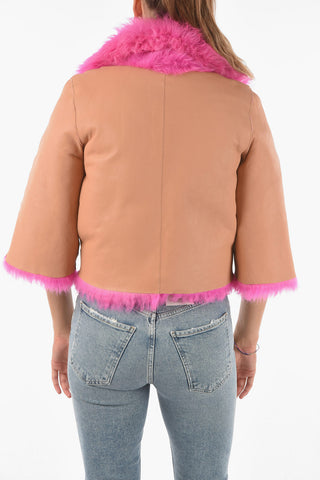Real Fur Reversible Crop Jacket with Hidden Fastening