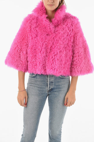 Real Fur Reversible Crop Jacket with Hidden Fastening