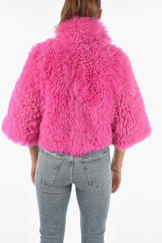 Real Fur Reversible Crop Jacket with Hidden Fastening