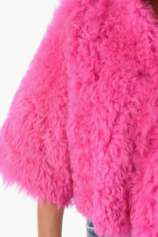 Real Fur Reversible Crop Jacket with Hidden Fastening