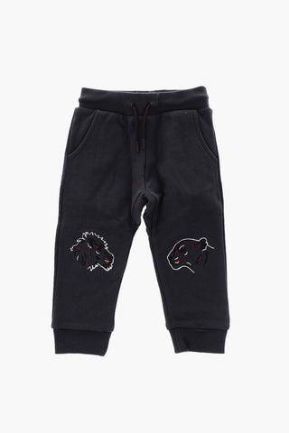brushed cotton joggers with embroideries