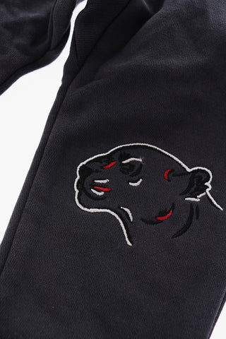 brushed cotton joggers with embroideries