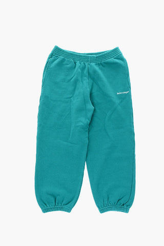 Joggers in cotone garzato a tinta unita