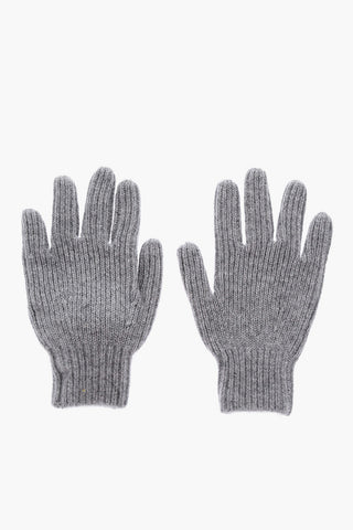 guanti in cashmere a tinta unita