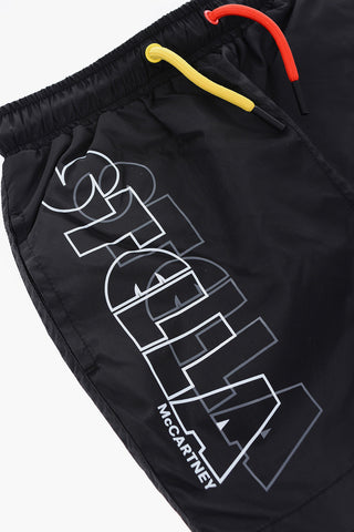 costume da bagno boxer a tinta unita con logo stampato