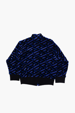 zip closure chenille monogram sweatshirt