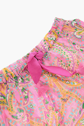 gonna TEDDY fantasia Paisley con elastico in vita