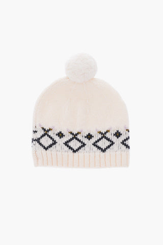 wool and cashmere beanie with pom pom