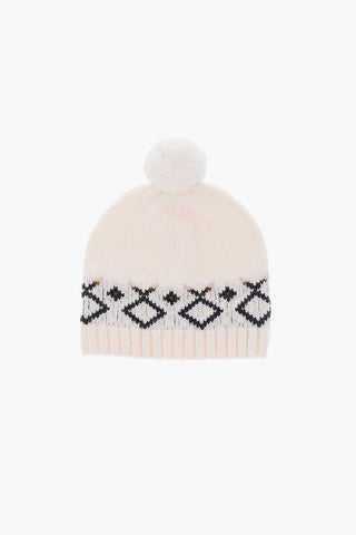 wool and cashmere beanie with pom pom