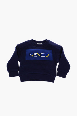 quilted crew-neck sweatshirt