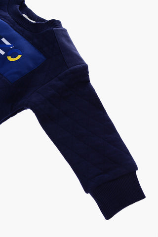 quilted crew-neck sweatshirt