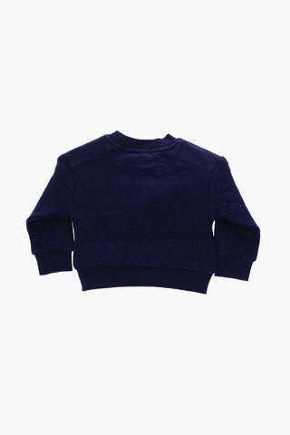 quilted crew-neck sweatshirt