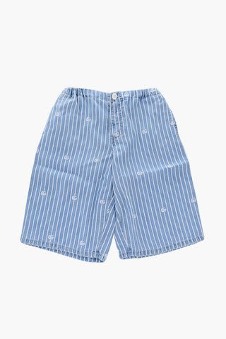 monogram printed striped shorts