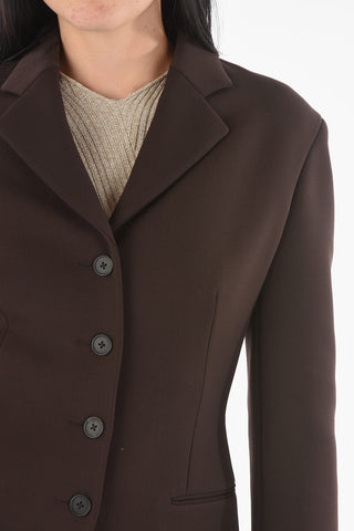 Single-breasted Notch Lapel Stretch Virgin Wool Blazer