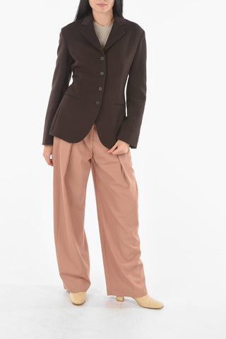 Single-breasted Notch Lapel Stretch Virgin Wool Blazer