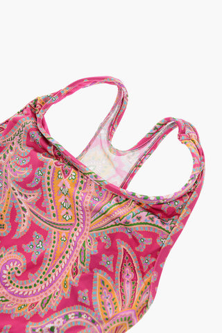 Paisley patterned one piece swimsuit