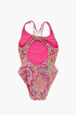 Paisley patterned one piece swimsuit