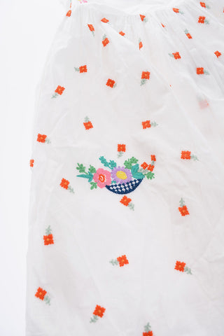 flowers embroidered sleeveless dress