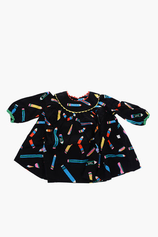 vestito girocollo con matite stampate