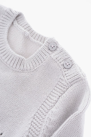 back embroidered crew-neck sweater
