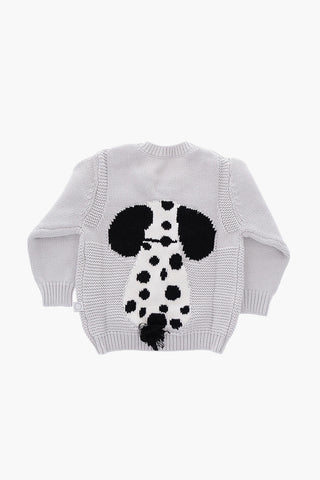 back embroidered crew-neck sweater