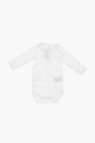 Body in Cotone a Manica Lunga con Colletto