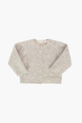 Cardigan girocollo a coste