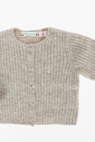 Cardigan girocollo a coste
