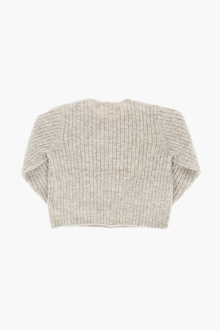 Cardigan girocollo a coste