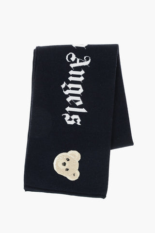 teddy embroidered virgin wool scarf