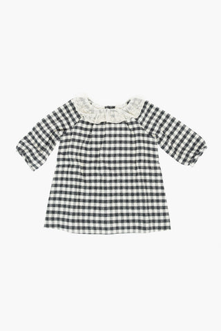 Tartan Checked FLAVILI Dress with Laces Collar