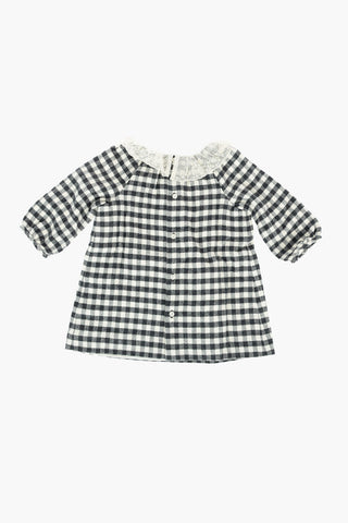 Tartan Checked FLAVILI Dress with Laces Collar