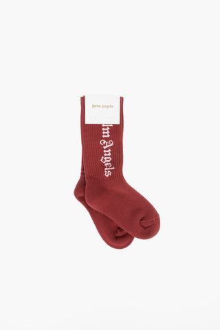 logo embroidered solid color stretch socks